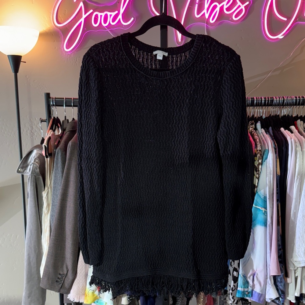 J. Jill Elegant Black Textured Sweater